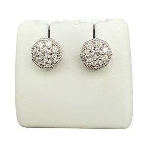 Silver Moissanite Cluster Jewelry Stud Earrings